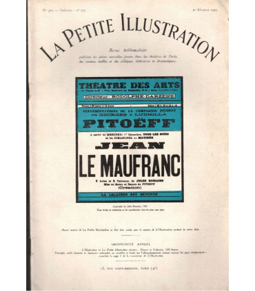Jean Le Maufranc, Jules Romains, acteurs Pitoëff, Ludmilla Pitoëff, Marcel Herrand  - La Petite Illustration Théâtre n°158 1926