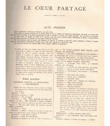 Le coeur partagé, Lucien Besnard - La Petite Illustration Théâtre 176 1927