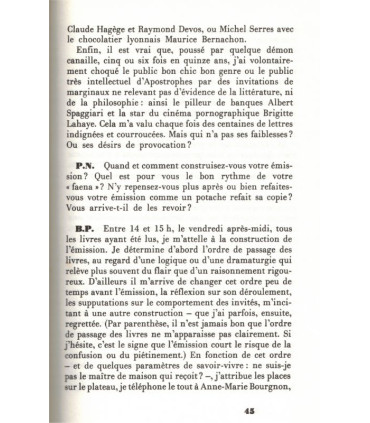 Le métier de lire, réponses à Pierre Nora, Bernard Pivot, 1991 - journaliste TV, émission Apostrophes