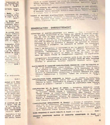 Catalogue Librairie Parisienne de la Radio, mars 1973 - bibliographies techniques radio, la télévision, le radar, leur dépannage