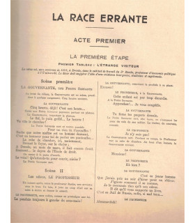 La race errante, François Porché, acteurs Pierre Fresnay, José Squinquel  - La Petite Illustration Théâtre N°302 1932