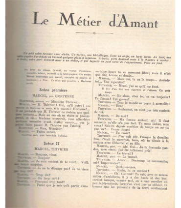 Le métier d'amant, Edmond Sée, Le quatrième, Martial-Piéchaud, acteur Charles Granval - La Petite Illustration Théâtre 207 1928
