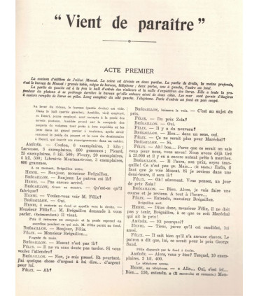 Vient de paraître, Edouard Bourdet, acteurs Victor Boucher, Blanche Montel - La Petite Illustration Théâtre 209 1928
