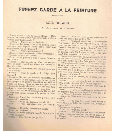 Prenez garde à la peinture, René Fauchois, acteurs Aquistapace, Charlotte Clasis,   - La Petite Illustration Théâtre N°299 1932