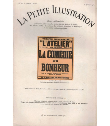 La comédie du bonheur, Evreïnoff, acteurs Charles Dullin, Marcel Millet - La Petite Illustration Théâtre N°200 1928