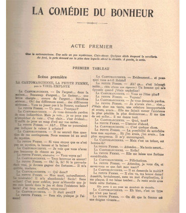 La comédie du bonheur, Evreïnoff, acteurs Charles Dullin, Marcel Millet - La Petite Illustration Théâtre N°200 1928