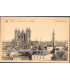 Belgique occupée, timbre Deutsches Reich Belgien 5 cent 1914, cachet allemand censure, carte postale Tournai, cathédrale beffroi