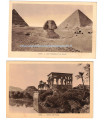 Egypte, Les Pyramides et le Sphinx, Le Temple de Philoe, 1930 - 2 cartes postales Egypte antique, Antiquité