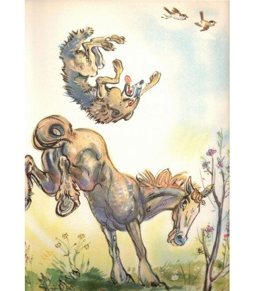 Fables de La Fontaine, illustrées par André Pec, 1952 -, beau livre d'images, contes, littérature XVIIe s.,
