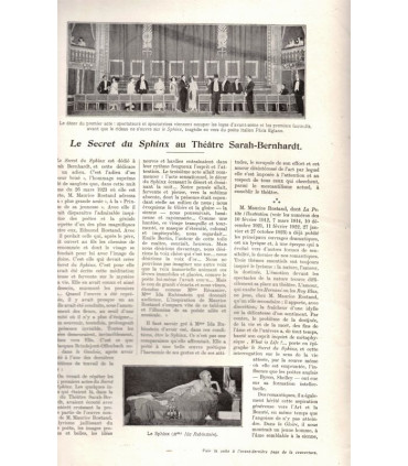 Le secret du Sphinx, Maurice Rostand, acteurs Ida Rubinstein, Yonnel - La Petite Illustration Théâtre n°119 1924