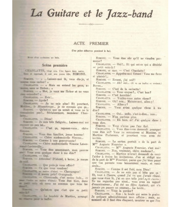 La guitare et le Jazz-band, Henri Duvernois, acteurs Pauline Carton, Arquillière - La Petite Illustration Théâtre n°128 1924