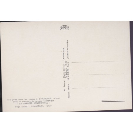 Chavignol,en Haut-Berry - carte postale vins, folklore, Cher 18, REC