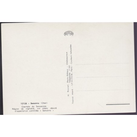 Sancerre, au pays du bon vin - carte postale vins, Cher 18, REC
