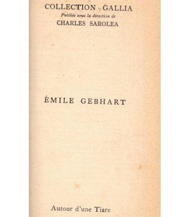 Autour d'une tiare, Emile Gebhart -, pape Grégoire VII, Italie XIe siècle, Gallia, dos cuir,