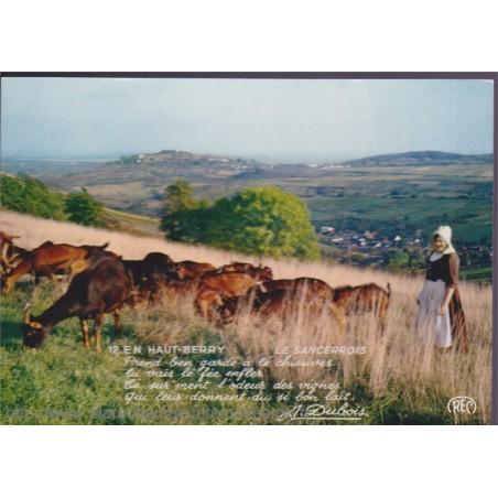 En Haut-Berry, sur les coteaux sancerrois - carte postale, vins, patois & folklore Cher 18, REC