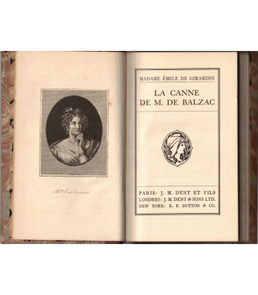 La canne de M. de Balzac, Madame Emile de Girardin, Delphine de Girardin -,  Gallia, dos cuir,