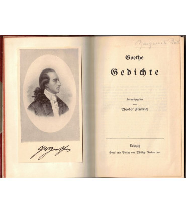 Goethe Gedichte, Theodor Friedrich, - Lederbindung, dos cuir, XVIIIe siècle, poésie, littérature allemande,