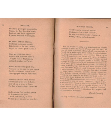 Morceaux choisis à l'usage des classes, Alphonse de Lamartine, 1908 - manuels de français, littérature XIXe s.