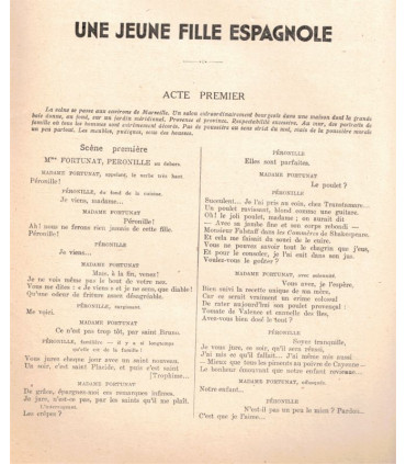 Une jeune fille espagnole, Maurice Rostand, acteurs Raquel Meller, Roger Gaillard - La Petite Illustration Théâtre n°296 1932