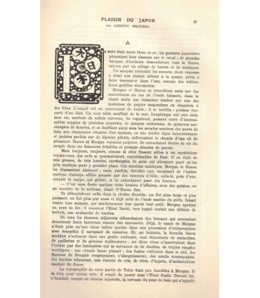 Plaisir du Japon, T2, Ludovic Naudeau - roman populaire, La Petite Illustration Roman N°25 1922