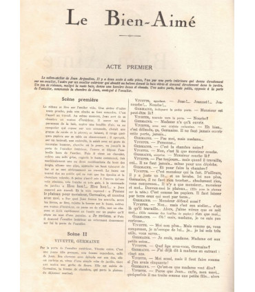 Le bien-aimé, Jacques Deval, acteurs Charles Boyer, Arquillière, Falconetti - La Petite Illustration Théâtre n°115 1924
