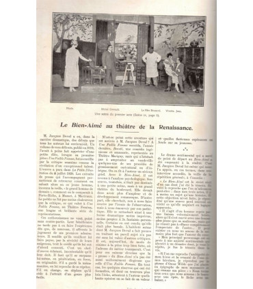 Le bien-aimé, Jacques Deval, acteurs Charles Boyer, Arquillière, Falconetti - La Petite Illustration Théâtre n°115 1924
