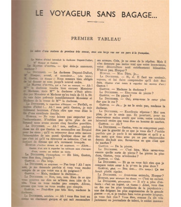 Le voyageur sans bagage, Jean Anouilh, acteurs Pitoëff, Ludmilla Pitoëff - La Petite Illustration Théâtre n°411 1937