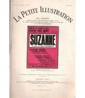 Suzanne, Steve Passeur, acteurs Louis Jouvet, Michel Simon, Valentine Tessier  - La Petite Illustration Théâtre n°227 1929