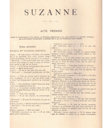 Suzanne, Steve Passeur, acteurs Louis Jouvet, Michel Simon, Valentine Tessier  - La Petite Illustration Théâtre n°227 1929