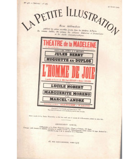 L'homme de joie, Paul Geraldy, acteurs Marguerite Moreno, Jules Berry - La Petite Illustration Théâtre n°228 1929