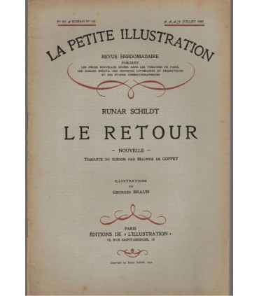 Le retour, Runar Schildt - écrivain suédois, roman populaire, La Petite Illustration Roman N°152 1927