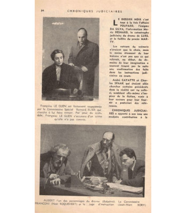 Chroniques judiciaires n°12 mars 1955, magistrats en guerre - cinéma André Cayatte Le Dossier Noir