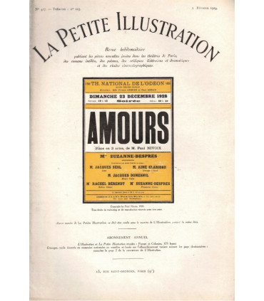 Amours, Paul Nivoix, acteurs Suzanne-Desprès, Jacques Dumesnil  - La Petite Illustration Théâtre n°223 1929
