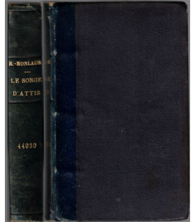 Reliure dos Cuir - Le songe d'Attis, Reynès-Monlaur 1913 - conte grec, Grèce Antique, spiritualité,