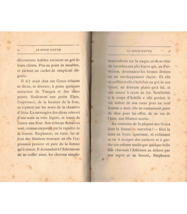 Reliure dos Cuir - Le songe d'Attis, Reynès-Monlaur 1913 - conte grec, Grèce Antique, spiritualité,
