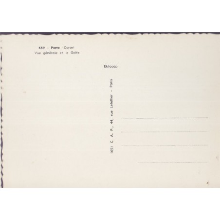 Porto, vue générale et le Golfe - carte postale Corse 20, Cap