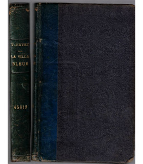 Reliure dos Cuir - La villa bleue et nouvelles, Victor Favet 1901 - Dédicacé,