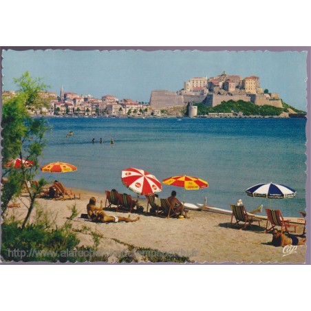 Calvi, la plage et la Citadelle - carte postale Corse 20, Cap