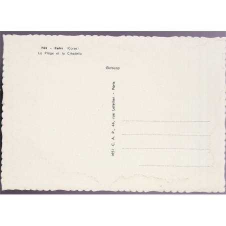 Calvi, la plage et la Citadelle - carte postale Corse 20, Cap