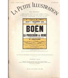 Boën ou la possession des biens, Jules Romains, acteurs  - Louis Seigneur, Arquillère, La Petite Illustration Théâtre 284 1931