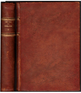 R Théâtre T2, Emile Zola, 1927 - reliure plein cuir, numéroté, Oeuvres complètes d'Emile Zola, théâtre XIXe s.
