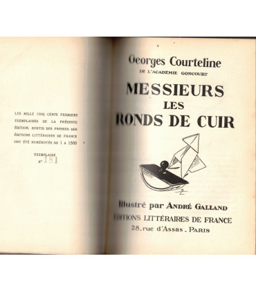 R Georges Courteline, Les femmes d'amis, autres contes, Messieurs les Ronds de Cuir, 1930 - reliure plein cuir, numérotée