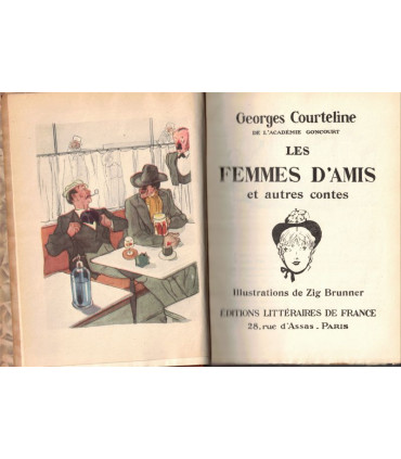R Georges Courteline, Les femmes d'amis, autres contes, Messieurs les Ronds de Cuir, 1930 - reliure plein cuir, numérotée