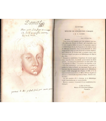 Pensées fragments et lettres de Blaise Pascal, T1, Prosper Faugère, 1844 - morale chrétienne, littérature XVIIe siècle,