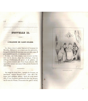 Contes de Boccace, T1, Édouard Rastoin-Brémond, 1835 - gravures XIXe s., littérature italienne XIVe siècle, dos cuir,