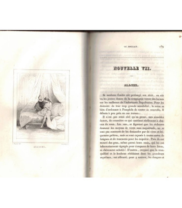 Contes de Boccace, T1, Édouard Rastoin-Brémond, 1835 - gravures XIXe s., littérature italienne XIVe siècle, dos cuir,