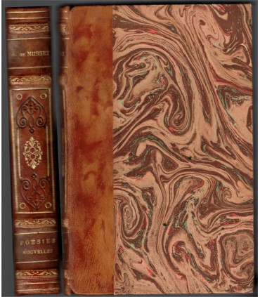 Poésies nouvelles 1836-1852, Alfred de Musset, 1938 - poésie, littérature XIXe s., couverture dos cuir,