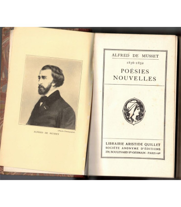 Poésies nouvelles 1836-1852, Alfred de Musset, 1920 - poésie, collection Gallia, couverture dos cuir,
