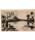 Carte postale Egypte, The pyramids at floodtime - timbre poste Egypte 10 mills Roi Farouk - philatélie