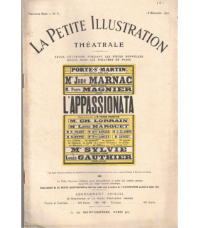 L'Appassionata, Pierre Frondaie - acteurs Mlle Sylvie, Pierre Magnier - La Petite Illustration Théâtrale N°31 1920